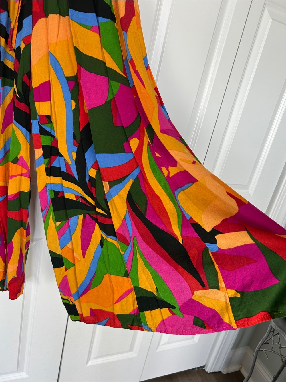 Vibrant Multicolor Printed Pants with Smocked Waist by True Destinations Medium - Picture 3 of 7